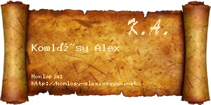Komlósy Alex névjegykártya