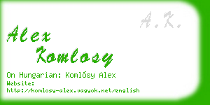 alex komlosy business card